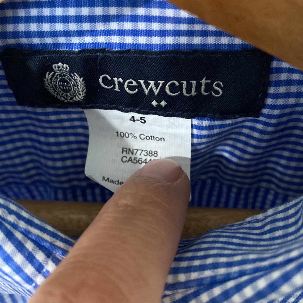Boy’s J.Crew Crewcuts Dress Shirt Sz 4/5 - Picture 3 of 4